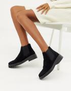 Miss Selfridge Chunky Chelsea Boots In Black - Black