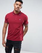 Lambretta Twin Tipping Polo Shirt - Red