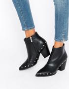 Daisy Street Stud Heeled Ankle Boots - Beige