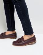 Silver Street Tassel Loafer In Burgundy Leather - Red