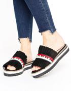 Kg By Kurt Keiger Madamme Black Suede Slide Flat Sandals - Black