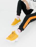 Fila Yellow Taped Logo Disruptor Ii Premium Sneakers - Yellow