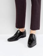 Zign Leather Lace Up Derby Shoes - Black
