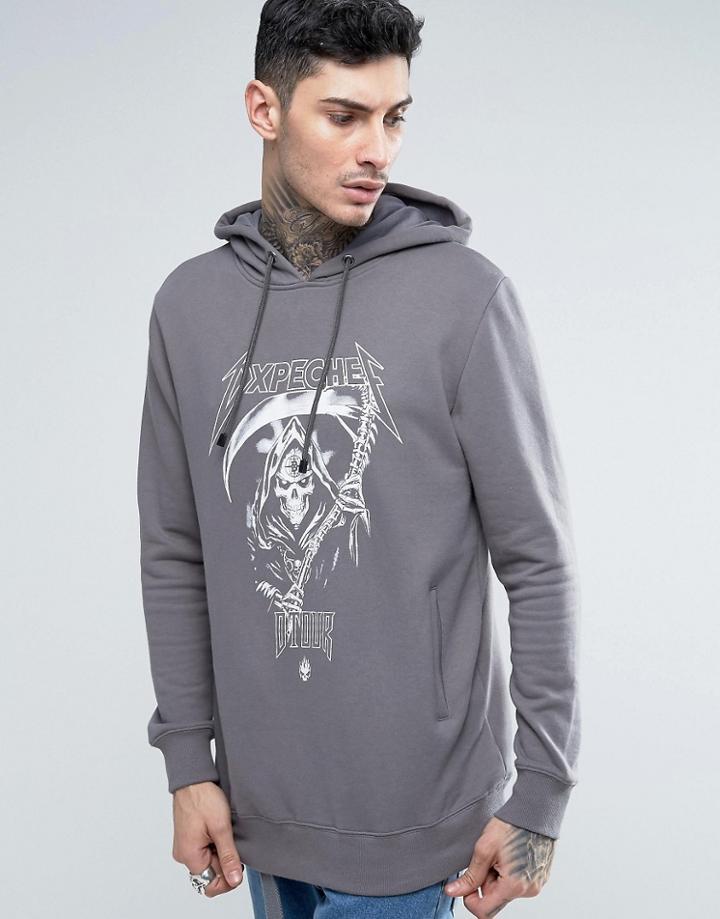 Dxpe Chef Tour Hoodie With Distressing - Gray