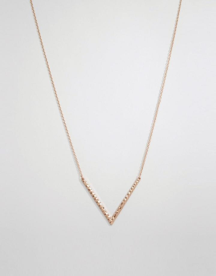 Pilgrim V Simple Necklace - Rose Gold