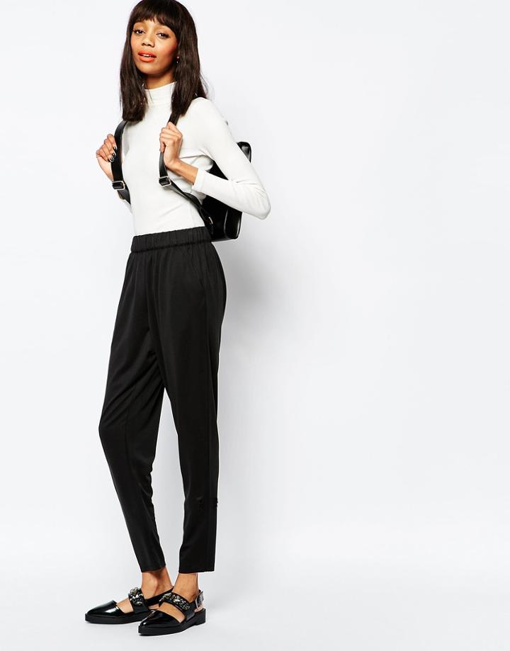 Monki Straight Leg Pant - Black