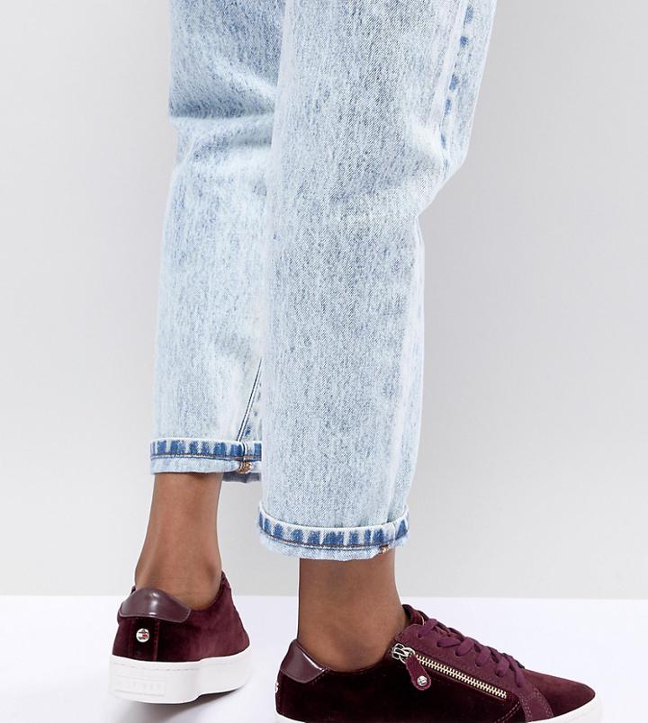Tommy Hilfiger Velvet Lace Up Sneakers - Red