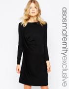 Asos Maternity Drape T-shirt Dress - Black