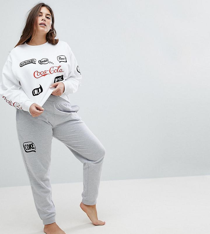 Asos Curve Lounge Coca Cola Jogger - White