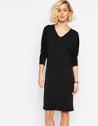 Just Female Long Sleeved Jersey Dress - Dark Anthracite