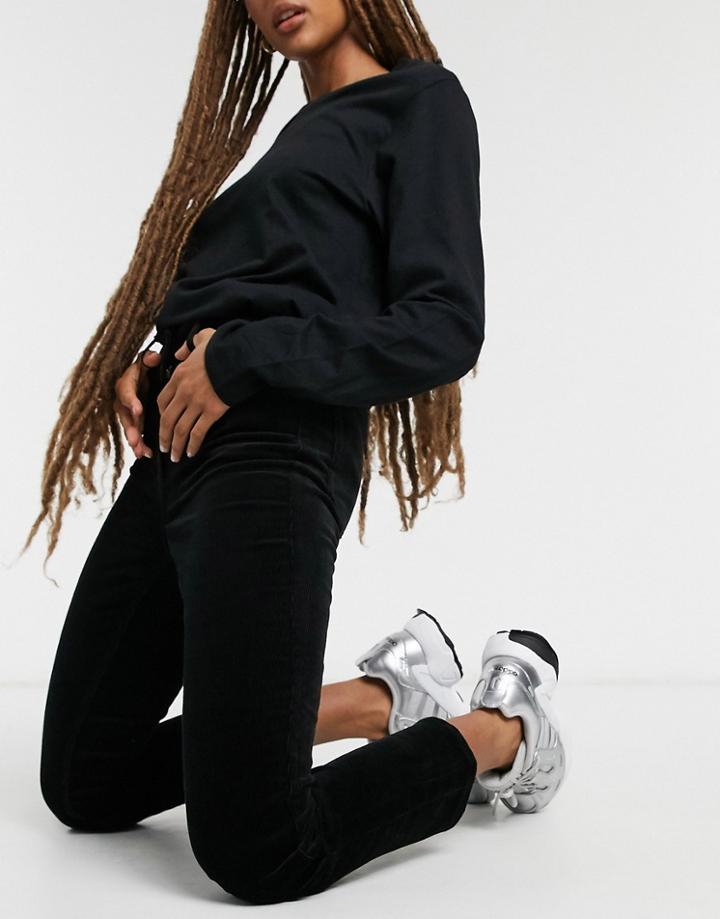 Weekday Eve Organic Cotton Cord Pants In Black