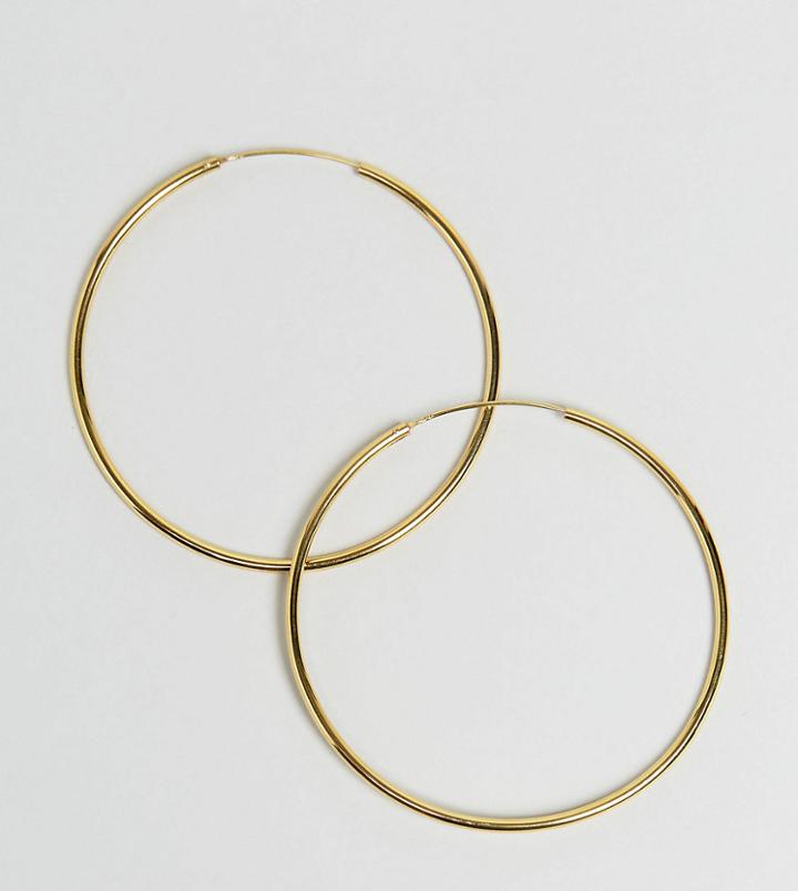 Asos Gold Plated Sterling Silver 60mm Hoop Earrings - Gold