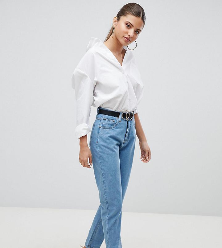 Prettylittlething Exclusive Straight Leg Jean - Blue