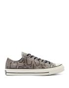 Converse Chuck 70 Low Archive Reptile Snake Print Leather Sneakers In Gray-grey