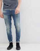Only & Sons Washed Skinny Fit Jeans - Blue