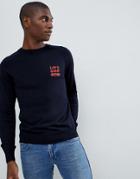 Love Moschino Chest Logo Sweater - Navy