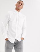 Jack & Jones Essentials Oxford Shirt With Chest Logo-white