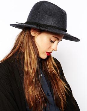 Asos Grey Marl Braid Felt Fedora Hat - Gray