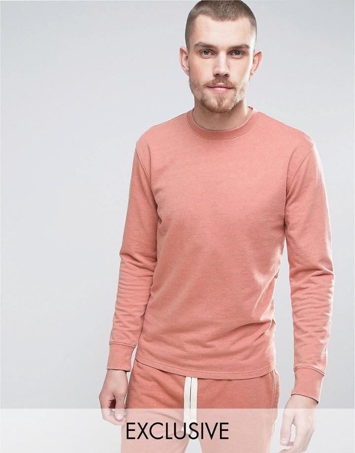 Nocozo Long Sleeve Sweat Top In Washed Pink - Pink
