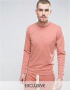 Nocozo Long Sleeve Sweat Top In Washed Pink - Pink