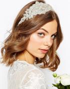 Asos Wedding Large Crystal Headband - White