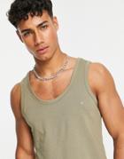 French Connection Tank Top In Light Khaki-green