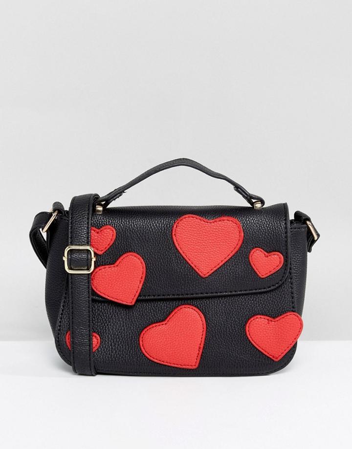 Yoki Multi Heart Crossbody Bag - Black