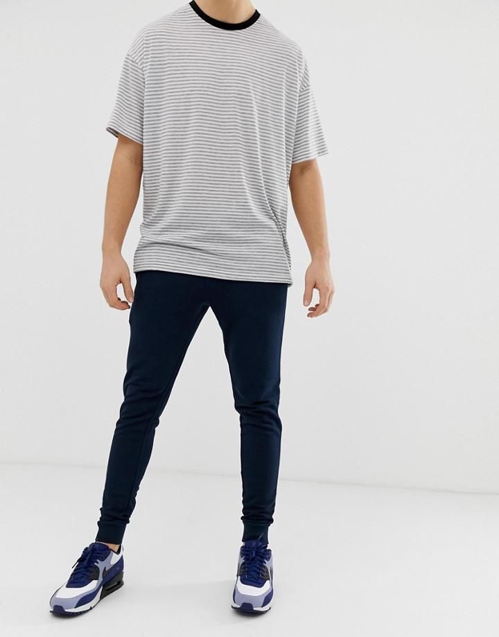 Asos Design Skinny Sweatpants In Navy - Navy