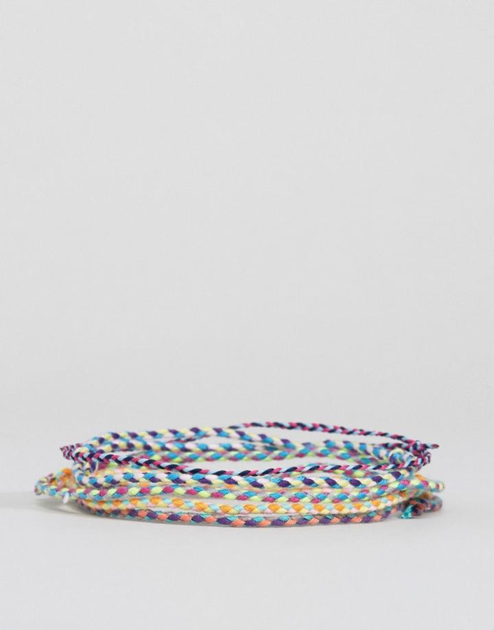 Asos Plaited Fabric Bracelet Pack - Multi