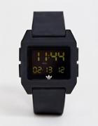 Adidas Sp1 Archive Digital Silicone Watch In Black - Black