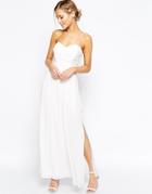 Tfnc Maxi Dress In Pleated Chiffon - White