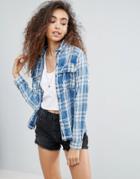 Blank Nyc You Oughtta Know Check Shirt - Blue