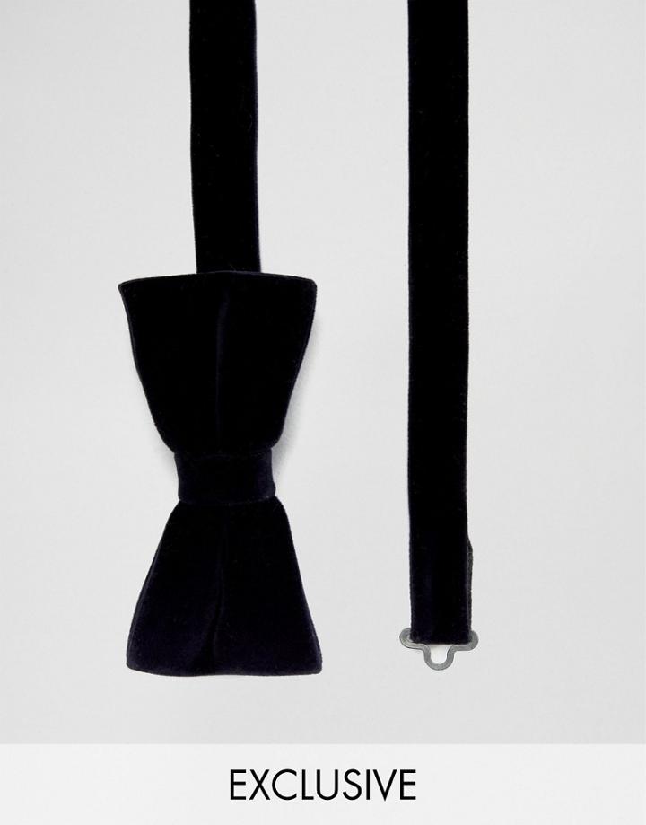 Noose & Monkey Velvet Bow Tie - Navy