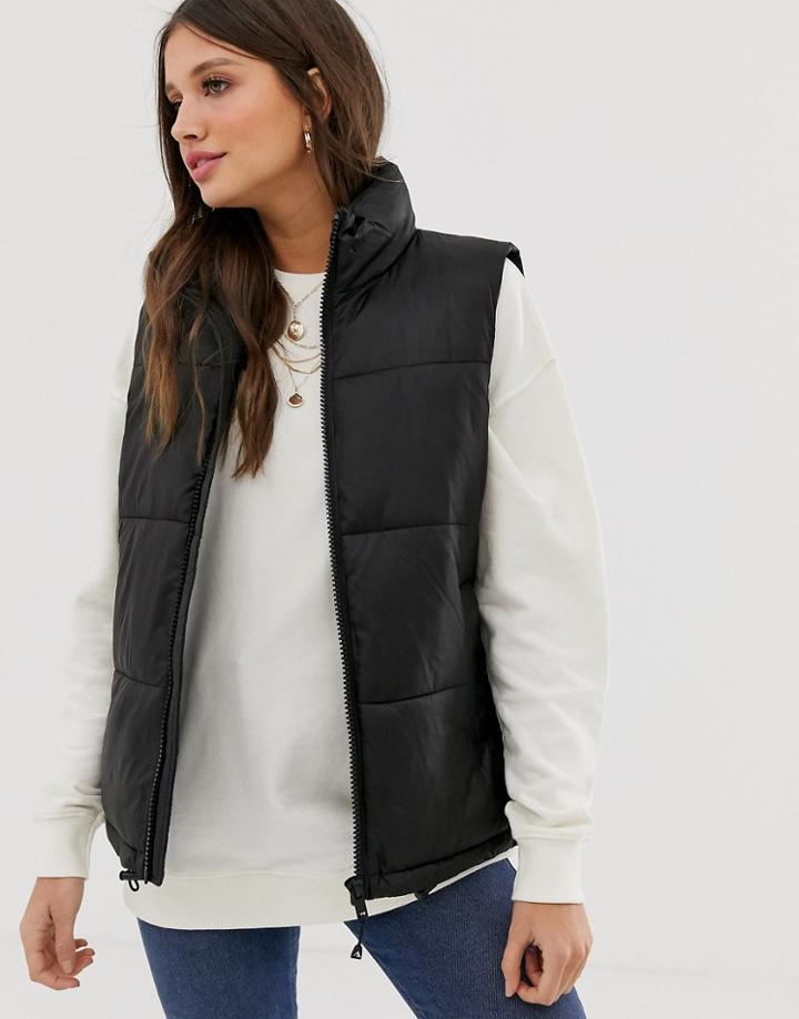 New Look Puffer Vest In Black