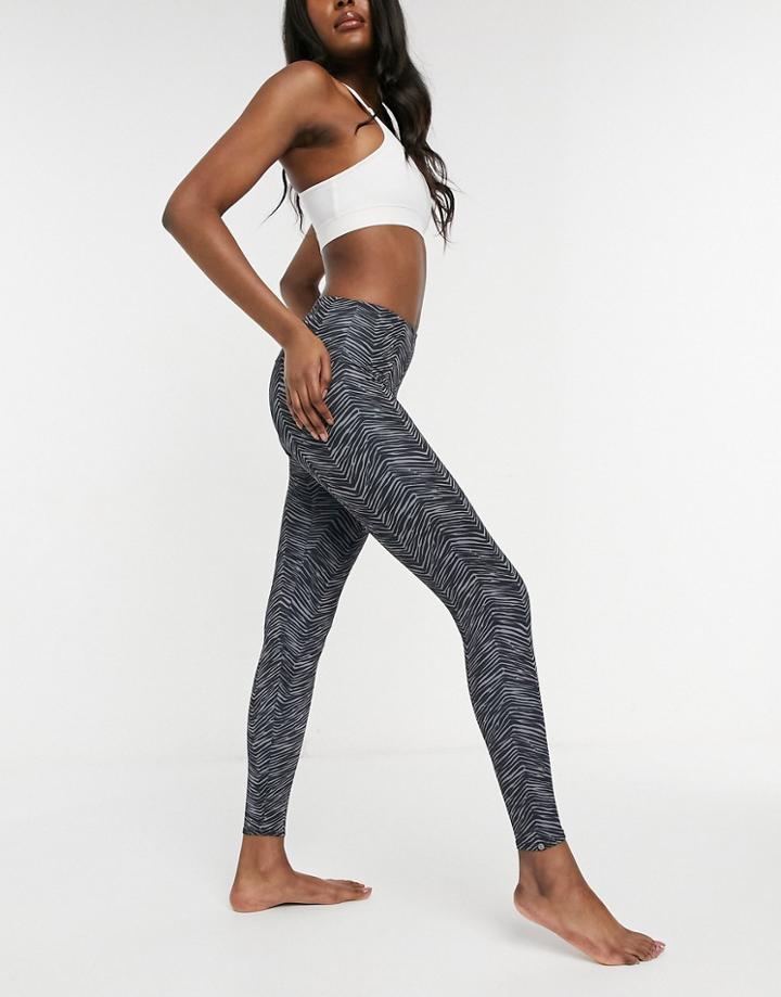 Onzie High Waisted Yoga Leggings In Gray Ripple-grey