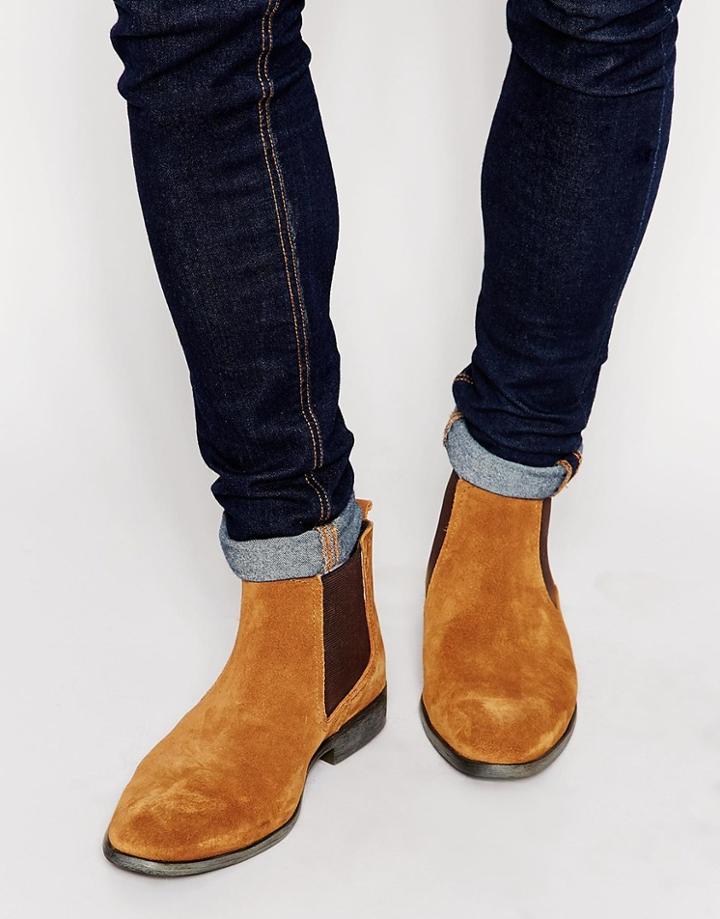 Base London Suede Chelsea Boots - Beige