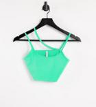 Asyou Strappy Crop Top In Bright Green - Part Of A Set
