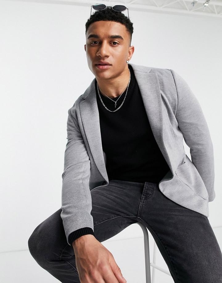 Harry Brown Soft Cotton Patch Pocket Relaxed Fit Blazer - Part Of A Set-gray