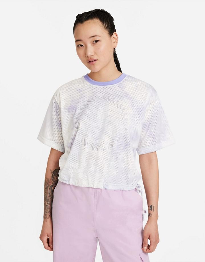 Nike Icon Clash Mesh Tie Dye T-shirt In Purple