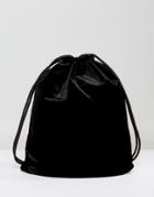 Mi-pac Velvet Drawstring Backpack In Black - Black