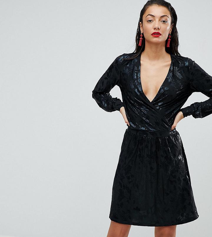 Vero Moda Tall Foil Print Wrap Dress - Multi