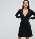 Vero Moda Tall Foil Print Wrap Dress - Multi