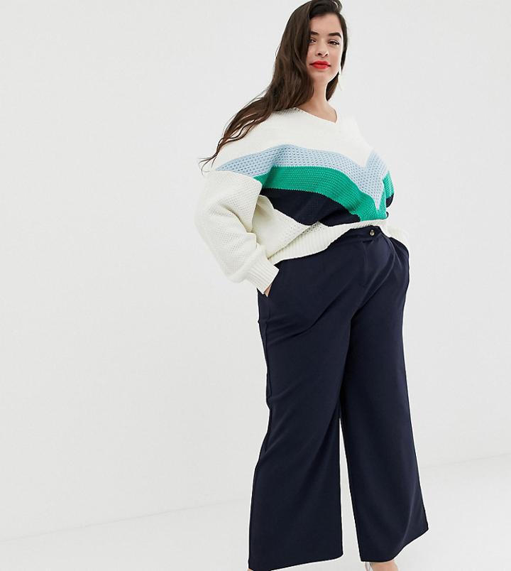 Vero Moda Curve Tailored Culottes - Navy