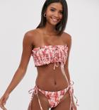 Unique21 Side Tie Tie Dye Bikini Bottoms - Pink