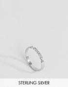 Asos Sterling Silver Mini Chain Ring - Silver