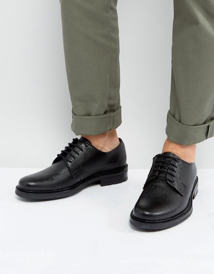 Dead Vintage Derby Shoes In Black Pebble Leather - Black