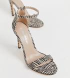 Miss Selfridge Barely There Sandal In Zebra Print-multi