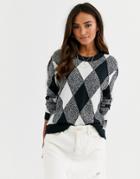 Jdy Sweater In Black And White-multi