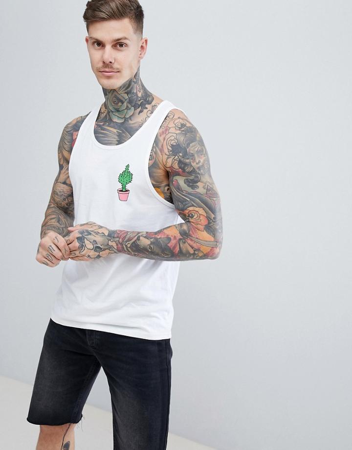 New Love Club Cactus Tank - White