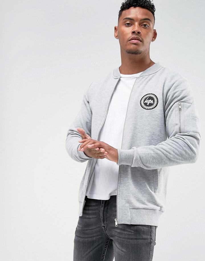 Hype Jersey Bomber Jacket In Gray - Gray